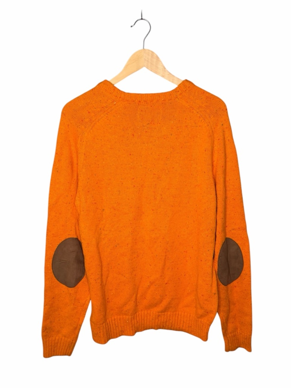 NWT American Eagle Deadstock 2000s Orange Speckled Elbow Patch Knit Crewneck - Picture 3 of 12